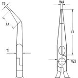 Knipex klešta špic klešta savijena 1000V vde 200mm sa dodatkom za kačenje (26 26 200 t)