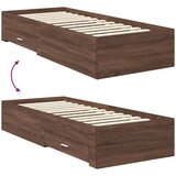  Konstrukcija postelje Rjav hrast in srebrna 75 x 190 cm, (5000103184) | Shoptok.si
