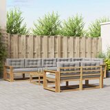  Set vanjskih sofa 9 kom. Bijela i svjetlosiva Poliester | shoptok.hr