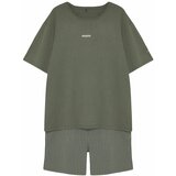 Trendyol Men's Khaki Plus Size Regular Fit Knitted Pajama Set Cene