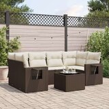 vidaXL 7-dijelni set vrtnih sofa od poliratana s jastucima smeđi | shoptok.hr