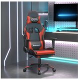  Igraća stolica od umjetne kože s osloncem za noge Crna i crvena | shoptok.hr
