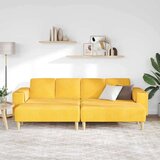  Kavč z blazino Svetlo rumena 250 x 188 x 76 cm Žametna tkanina, (5000137879) | Shoptok.si