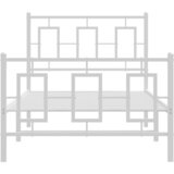  Metalni okvir kreveta uzglavlje i podnožje bijeli 90 x 200 cm | shoptok.hr