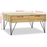  Stolić za kavu od masivne tikovine 80 x 80 x 40 cm | shoptok.hr