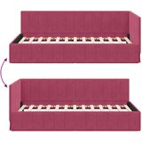 vidaXL Kutni okvir kreveta boja crnog vina 90 x 190 cm Baršun | shoptok.hr