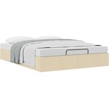  Otomanski okvir kreveta bez madraca krem 140x190 cm od tkanine | shoptok.hr