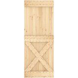  Drsna vrata s kompletom vodil 90x210 cm trdna borovina, (20804501) | Shoptok.si