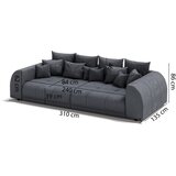 Ropez Temno siva raztegljiva sedežna garnitura iz rebrastega žameta 310 cm Vanessa – | Shoptok.si