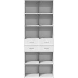 vidaXL Visoka omara bela 70x42,5x185 cm inženirski les | Shoptok.si