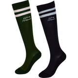 Kentucky Horsewear Nogavice Stripes, komplet 2 parov, mornarsko modra/temno zelena - 41/46 Cene