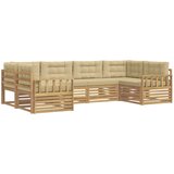 vidaXL Zunanja garnitura za sedenje z blazino 6 pcs Bela in bež, (5000282292) | Shoptok.si