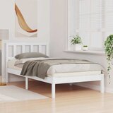 vidaXL Konstrukcija postelje Bela 75 x 190 cm Masivno borovo les, (5000123566) | Shoptok.si