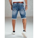 DStreet Spodenki męskie jeansowe niebieskie z paskiem | shoptok.hr