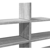 vidaXL Stenska polica siva sonoma 124,5x18x60,5 cm inženirski les | Shoptok.si