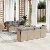 Maison Chic Seti vrtnega pohištva - Vrtna garnitura - Vrtni pohištvo set 8-delna z blazinami bež poli ratan, (21800167) | Shoptok.si