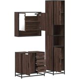 3-dijelni set kupaonskog namještaja boja smeđeg hrasta drveni | shoptok.hr