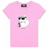 Karl Lagerfeld Otroška kratka majica roza barva