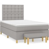  Krevet s oprugama i madrac svjetlosivi 120 x 200cm od tkanine | shoptok.hr