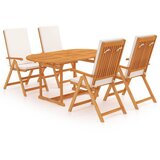  5-dijelni vrtni blagovaonski set s jastucima masivna tikovina | shoptok.hr