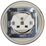  Elhard - Retro keramička kućna utičnica sa okvirom 230V crna Slike
