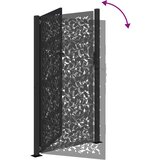 vidaXL Vrtna vrata črna 105x180 cm dizajn jeklenih listov | Shoptok.si