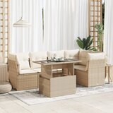 vidaXL 6-dijelni set vrtnih sofa s jastucima bež od poliratana | shoptok.hr