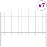  Vrtna Ograda 7 pcs Bijelo 170 x 140 cm Čelik s prahom premazan | shoptok.hr