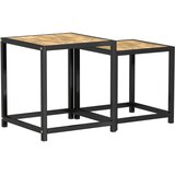  Stolići za čaj 2 kom MDF crno-žuti | shoptok.hr