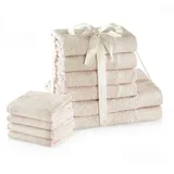 Kremno beli frotirni bombažni komplet brisač 10 ks Amari –