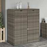 vidaXL Vrtna omara za shranjevanje siva 105x55x113 cm poli ratan Cene