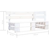  Dvosjed od paleta s jastucima od bijelo impregnirane borovine Bijela | Shoptok.si