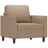  Fotelja s tabureom boja cappuccina 60 cm od umjetne kože | shoptok.hr