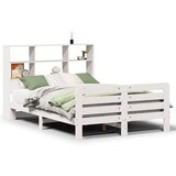 vidaXL Posteljni okvir brez vzmetnice bel 120x200 cm trdna borovina | Shoptok.si