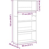 vidaXL Regal za knjige crni 80x30x152 cm konstruirano drvo | shoptok.hr