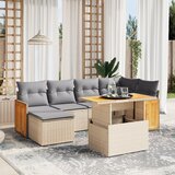 vidaXL 7-dijelni set vrtnih sofa od poliratana s jastucima bež | shoptok.hr