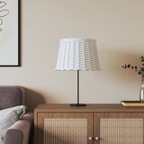 vidaXL Senčilo za svetilko belo Ø40x26 cm pleteno | Shoptok.si