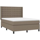  box spring s madracem LED smeđesivi 140x190 cm tkanina | shoptok.hr