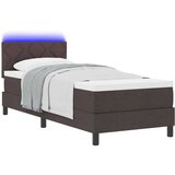  Postelja z vzmetnico z vzmetnico Temno rjava 80 x 200 cm blago, (5000126392) | Shoptok.si