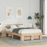 vidaXL Konstrukcija postelje Rjava 140 x 190 cm Masivno borovo les | Shoptok.si