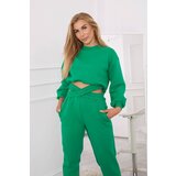 Kesi Insulated set with a short sweatshirt in green color | Shoptok.si