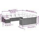  12-dijelni set vrtnih sofa od poliratana s jastucima crni | shoptok.hr