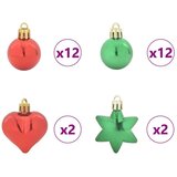 vidaXL Set božičnih okraskov 40 pcs Rdeča in zelena | Shoptok.si