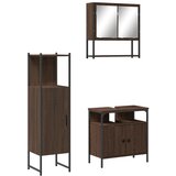 Furnova Kopalniška garnitura 3-delna rjavi hrast inženirski les, (21945535) | Shoptok.si