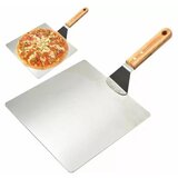 Snažan reket za pizzu od nehrđajućeg čelika s drvenom ručkom od 44 cm  Snažan reket za pizzu od nehrđajućeg čelika s drvenom ručkom od 44 cm Slike