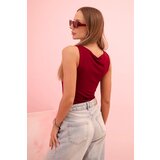 Kesi Włoski Women's strappy blouse with a neckline burgundy | shoptok.hr