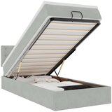 Maison Chic Otomanski Posteljni okvir - Enojna postelja - Postelja za odrasle z vzmetnico siv 90x200 cm žamet-J2556, (21765262) | Shoptok.si