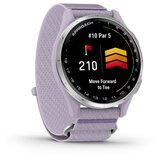 Garmin golf GPS sat za juniore Approach J1, srebrni aluminijski okvir, remen ljubičaste boje | shoptok.hr