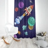 Dečiji draper raketa u svemiru (jedno krilo) - 140x250cm, D-038
