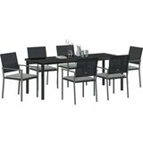  Set od 4 Crna PE poliratan čelik obložen prahom 54x62.5x89 cm | shoptok.hr